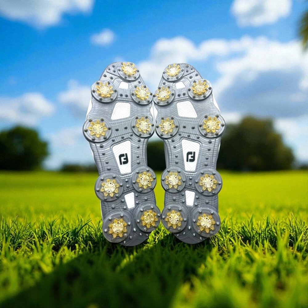 FootJoy Tour Alpha Golf Shoes - White/Silver 55543 - Size 12 (Extra Wide) - Picture 7 of 9